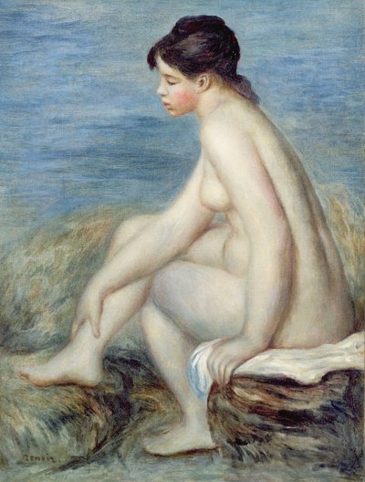 Sitzender Badender von Pierre Auguste Renoir